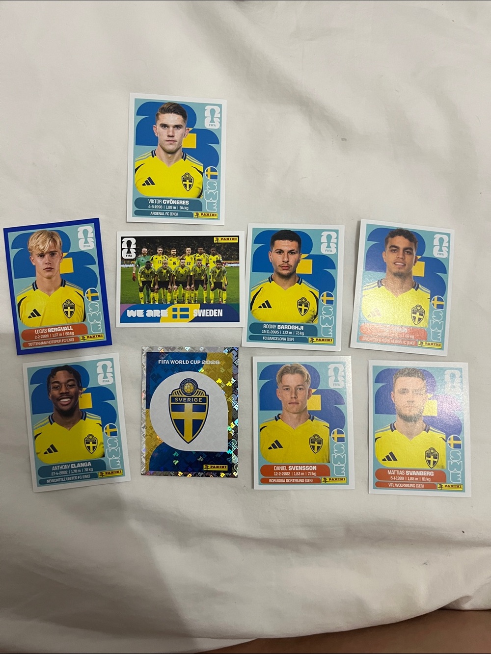 Panini Yellow Sweden National Team Sticker Collection